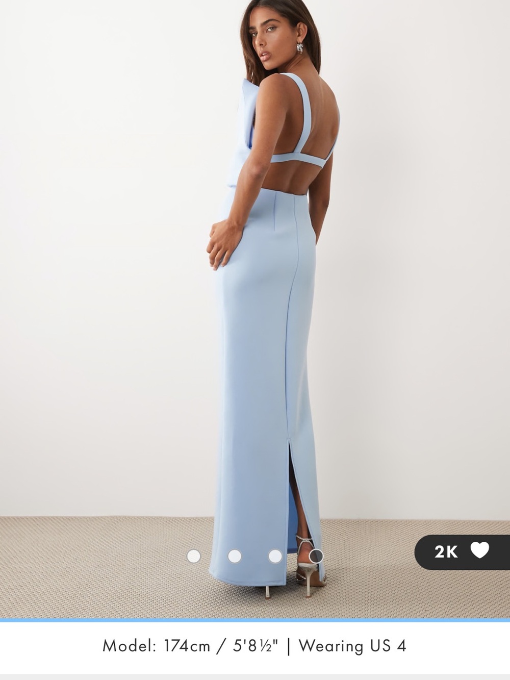 NWT ASOS Light Blue Backless Maxi Gown